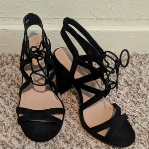 New Torrid Black Lace Up Sandals